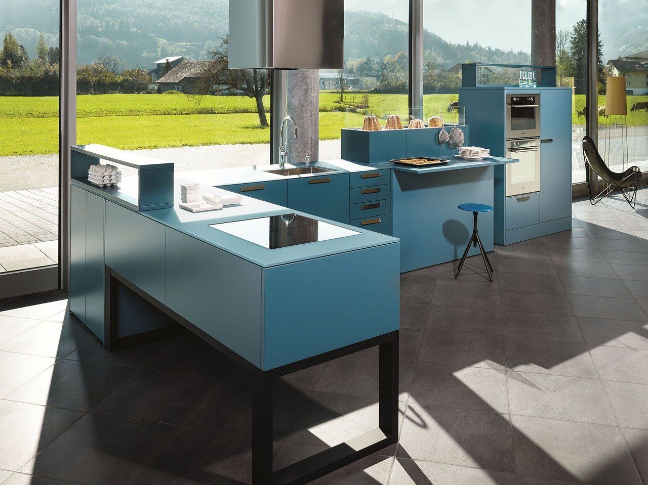 Cocina abierta, diseño moderno